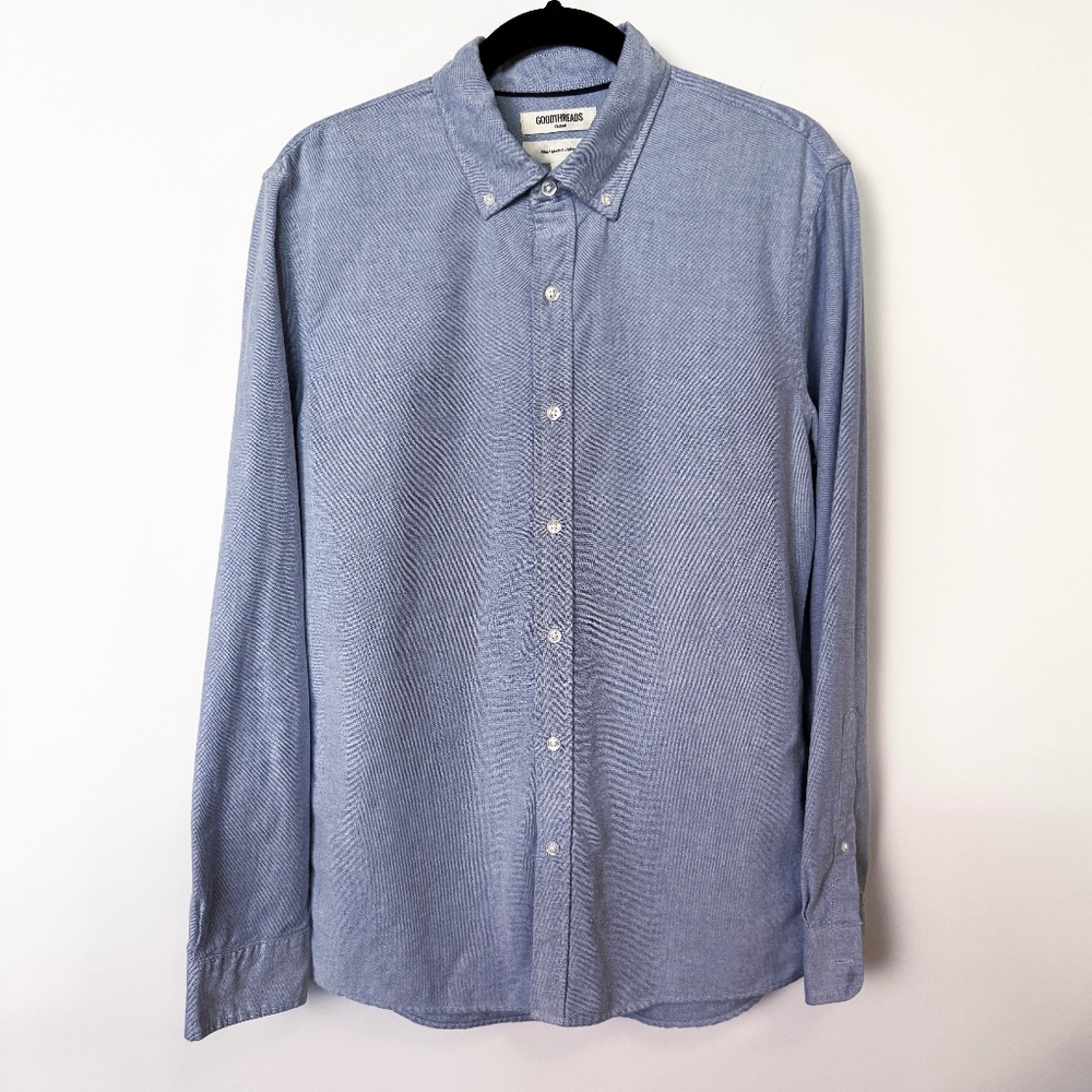 Goodthreads - Oxford Button Up Shirt - Blue Cotton - Men’s Medium Slim Fit